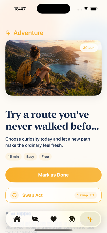 Adventure challenge screen