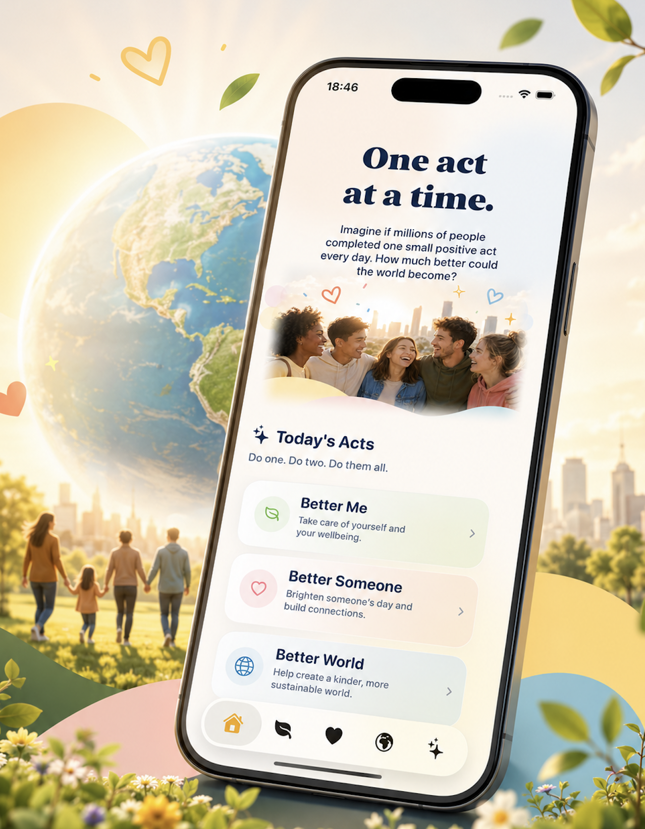 Better World Challenge promotional artwork with the message Small actions. Big impact.