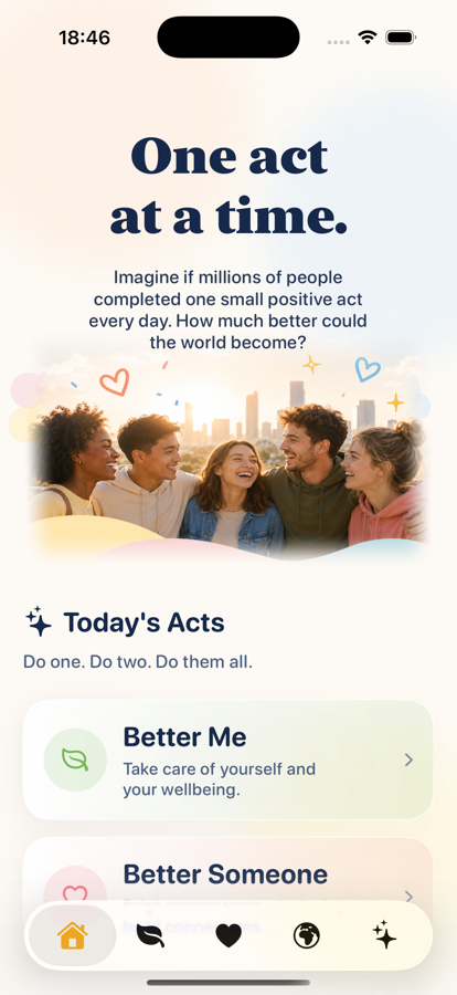 Better World Challenge home screen