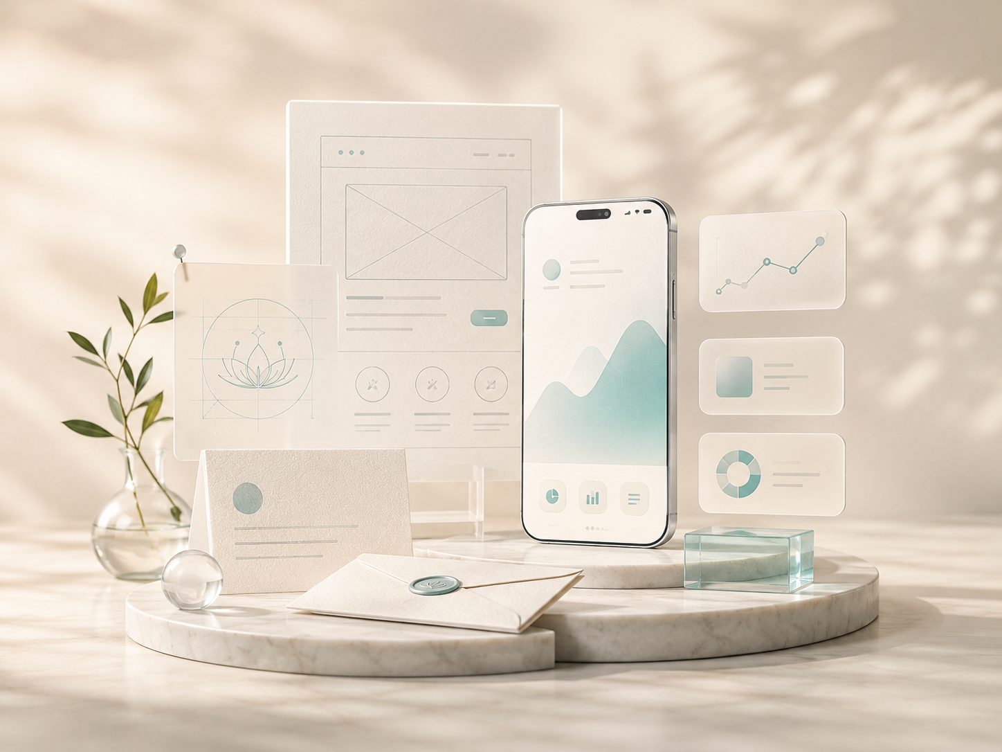 Startup website, mobile app and brand package visual